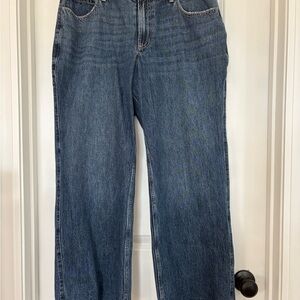 NWOT Hollister Women's 12S Baggy Mid-Rise Wide Leg Jeans Blue Denim 5-Pocket